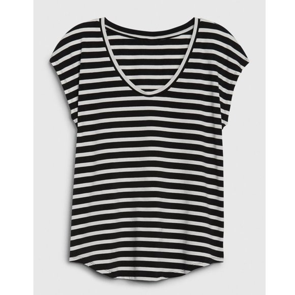 GAP Dolman Sleeve black and white stripe tee XL - Picture 1 of 6
